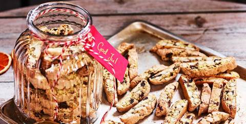 Biscotti med appelsin og chokolade